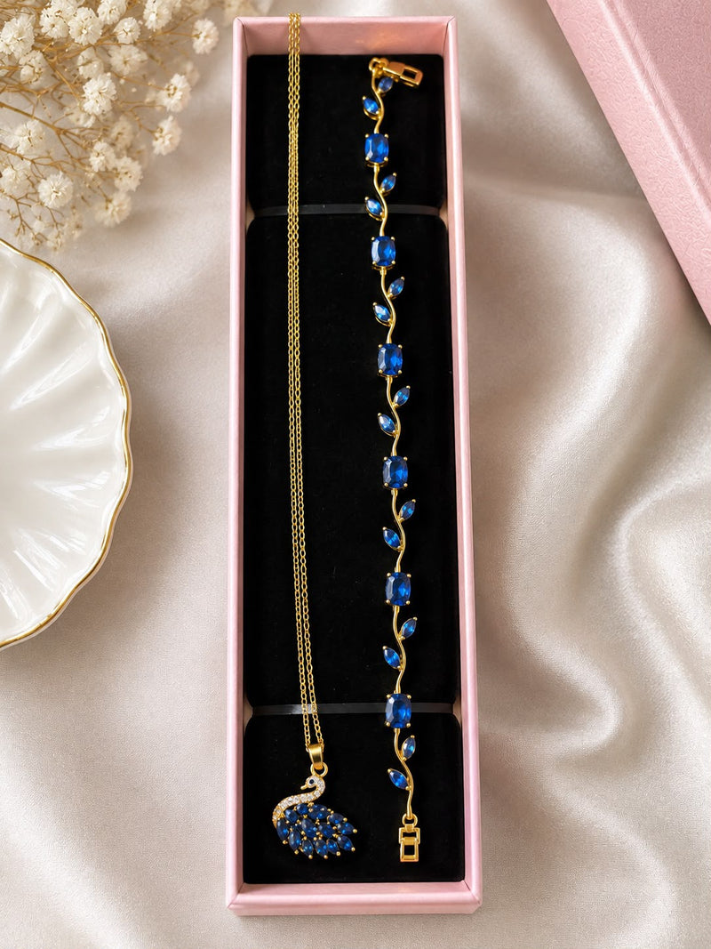 Swan necklace+tulip bracelet